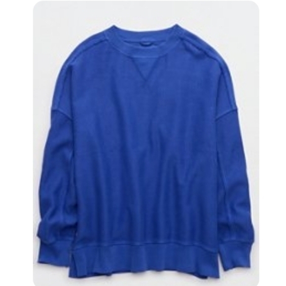 Aerie Big Chill Textured Crew Sweatshirt - Picture 2 of 5